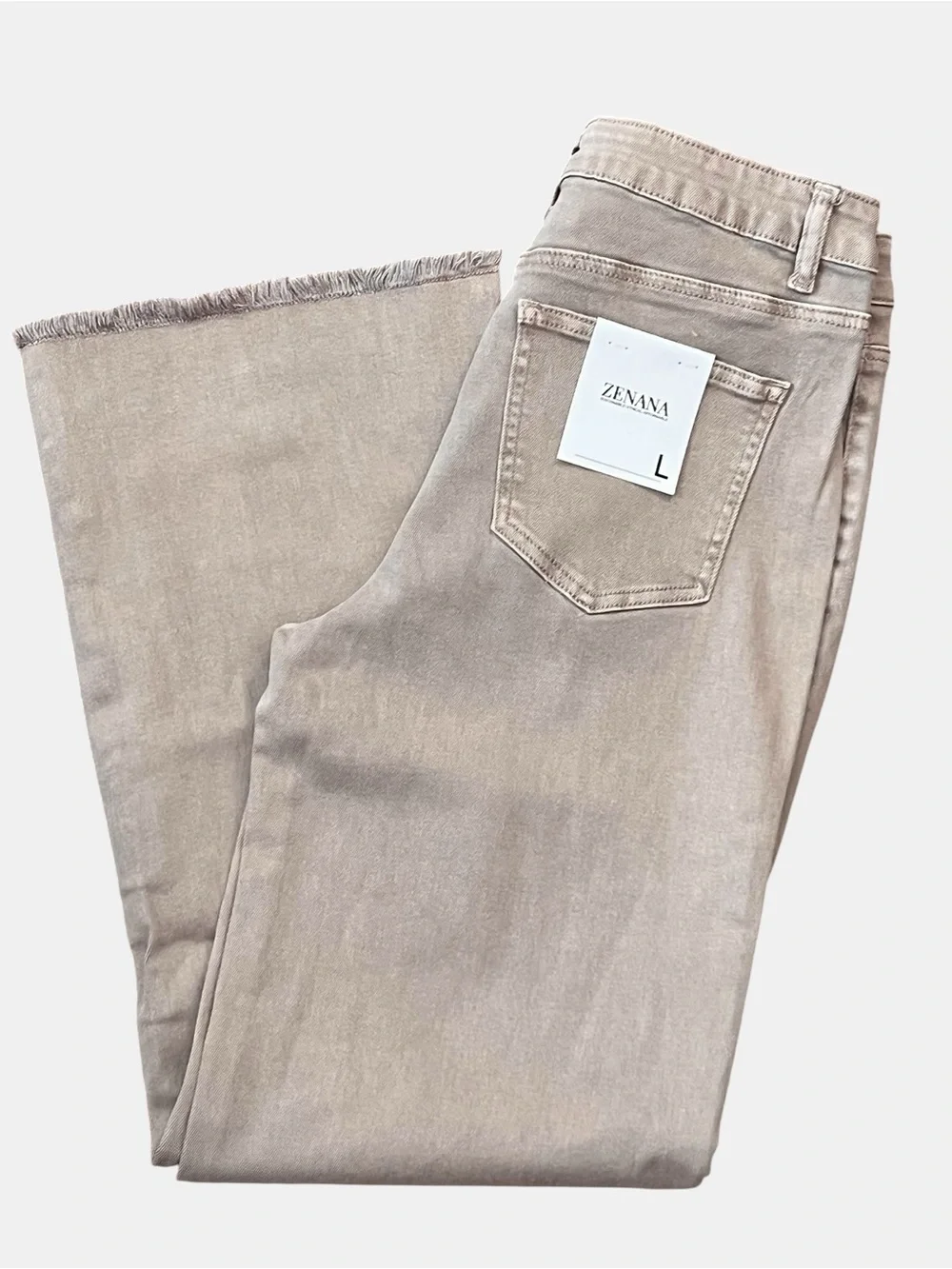 Zenana Outfitters Sand Beige Flare Jeans - Picture 3 of 10